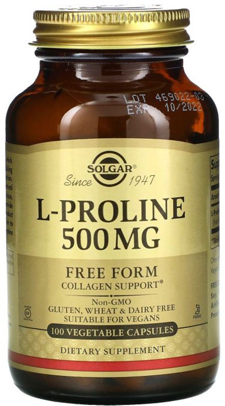 Solgar L-Proline 500 mg, 100 капс.